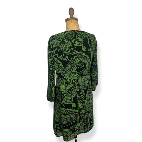 Nanette Lepore Silk Elegant Green Patterned Dress - Picture 4 of 5
